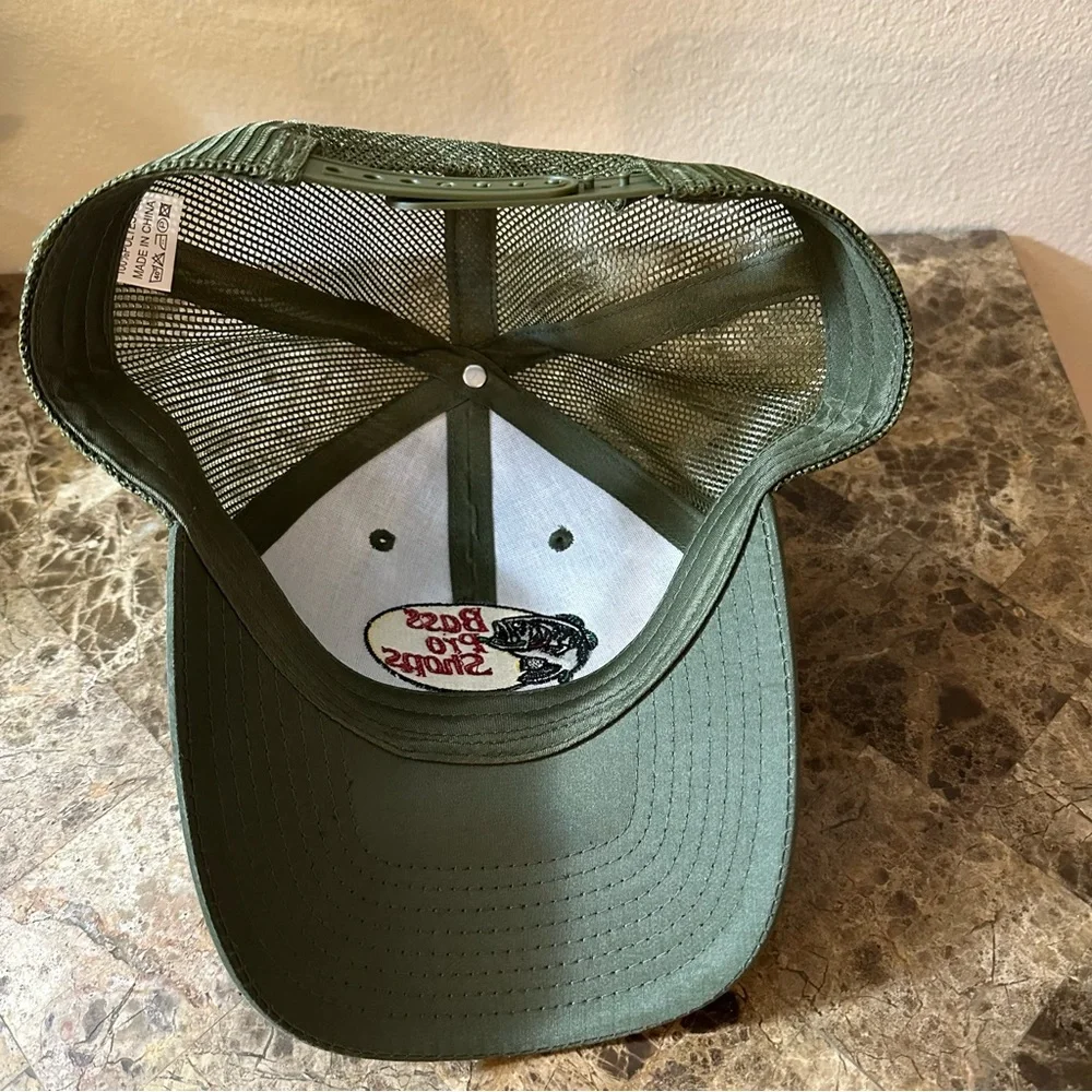 Bass Pro Club Green Trucker Adjustable Hat - Picture 7 of 8